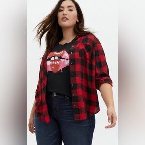 🥀Torrid Relaxed Fit Rayon Falnnel🥀